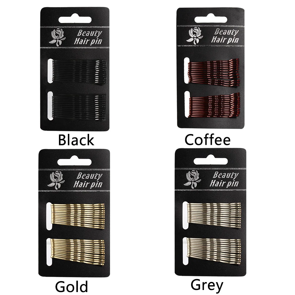 

24Pcs/Set Gold/Black Wave Hair Pins Clips Jewelry Bobby Hairpins Grips Barrette For Women Hair Styling Accessories
