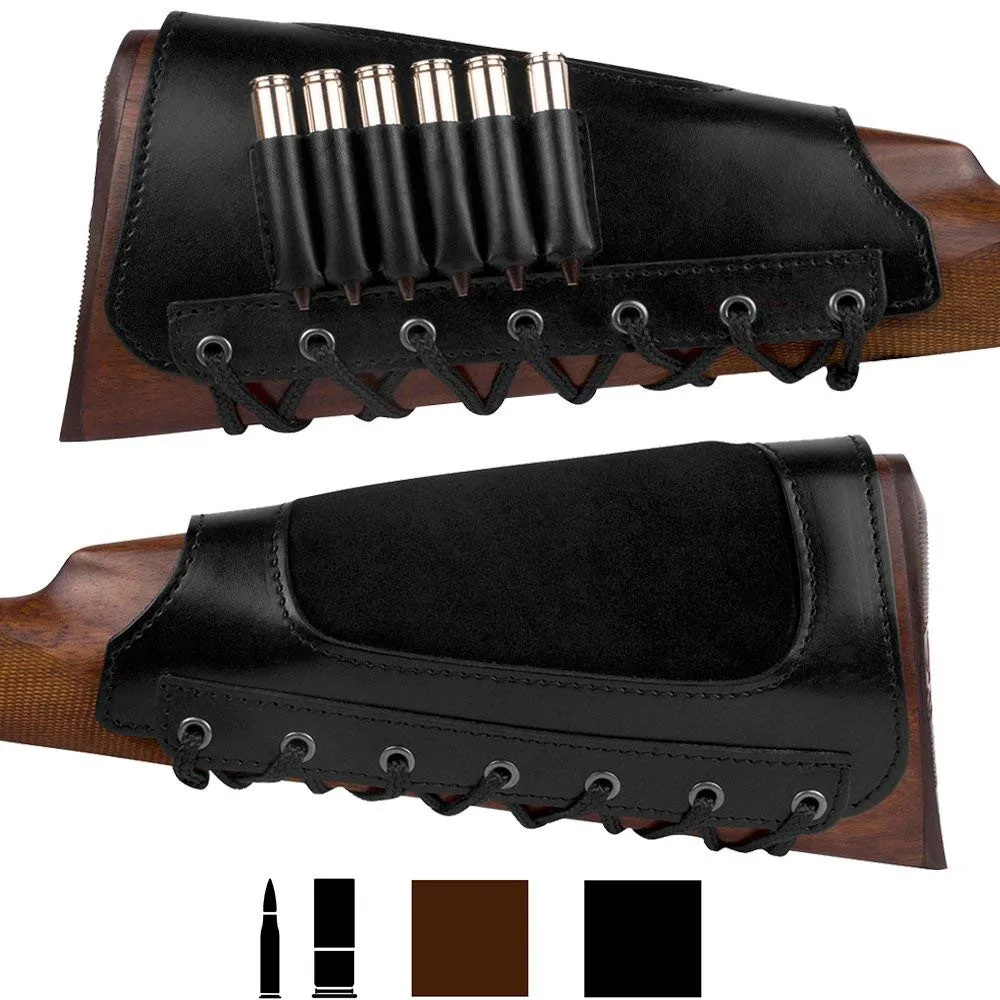 Кожаный картридж приклад дробовик держатель оболочки, охотничий приклад патроны держатель сумка для винтовок, ружье оболочки Чехол
