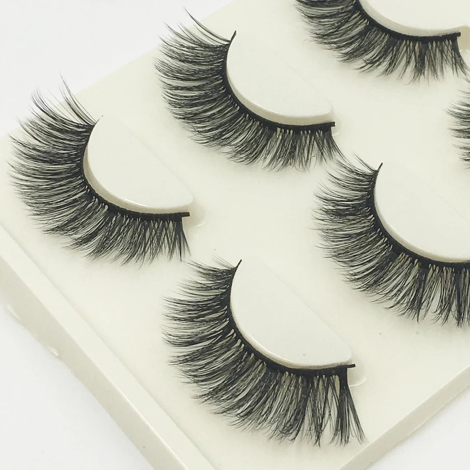 

YAQIMEIER 3d Eyelashes 3 Pairs / Pack Soft Thick Natural False Lashes Makeup Suppliers Full Strip Lashes Mink Hair ML3DA50