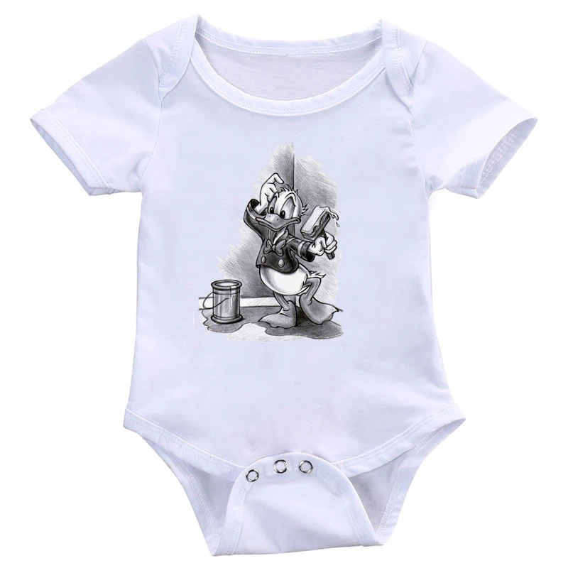 DERMSPE Летний комбинезон для новорожденных мальчиков и девочек; хлопковый комбинезон с короткими рукавами и принтом; одежда для малышей