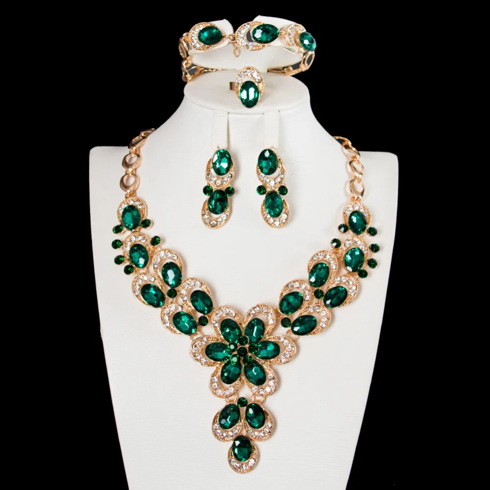LAN дворцовый нигерийский Модный Ювелирный австрийский кристалл серьги ожерелье кольцо браслет