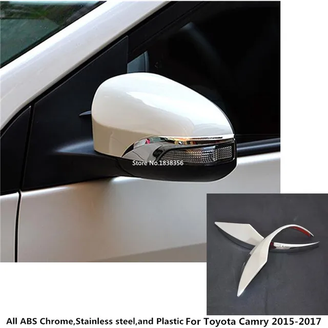 High Quality For Toyota Camry 2017 2016 Car Body Abs Chrome High Quality For Toyota Camry 2017 2016 Car Body Abs Chrome Back Rear View Rearview Side Mirror Cover Stick Trim Frame 2pcs