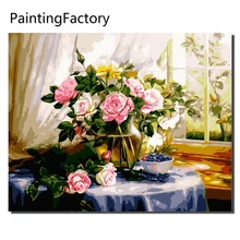 Краска ingFactory занавес роза Краска по номерам Современная Настенная художественная картина черника акриловая краска уникальный подарок для домашнего декора