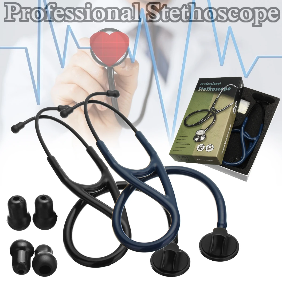 Одиночный стетоскоп кровяного давления Профессиональный акустический сердечно-легочная кардиологическая медицинская эстетоскопио для использования врачами медсестрами