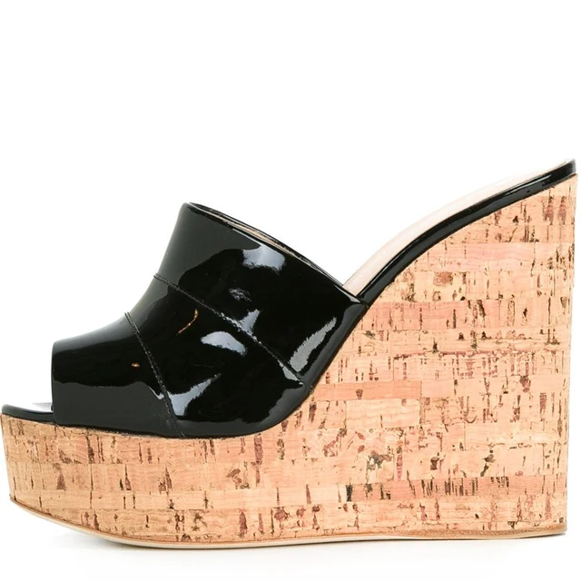 high heel wedge slides