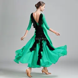 Низкая цена с Высокое качество Зеленый пикантные Бальные платья с открытой спиной Training Вальс Танго Бальные платья Шаблоны для Для женщин