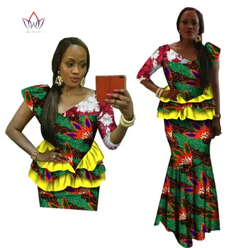 

BRW african dresses for women traditional african 2 pieces set kanga clothing robe africaine femme 2017 plas size 6XL WY1827