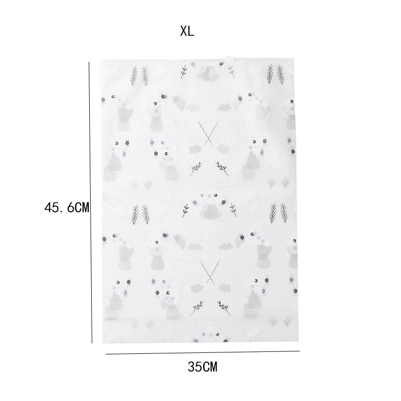 Мультяшные животные прозрачная пластиковая ткань для упаковки дорожный мешочек для хранения водонепроницаемая сумка замок на молнии Самоуплотняющаяся ткань Органайзер - Цвет: XL