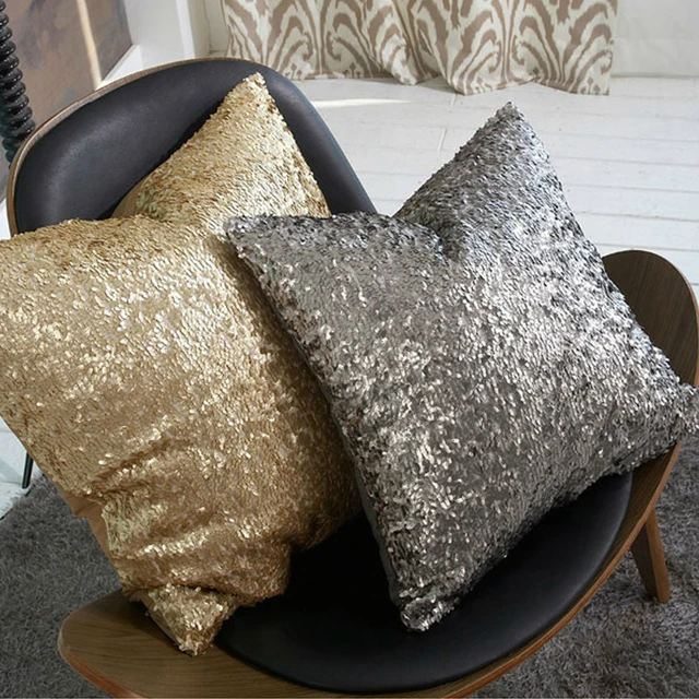 Zt1057 Morden Gold Silver Sequin Shining Bling Color Decorative Sofa Zt1057 Morden Gold Silver Sequin Shining Bling Color Decorative Sofa Throw Pillow Cases Cushion Cover Bed