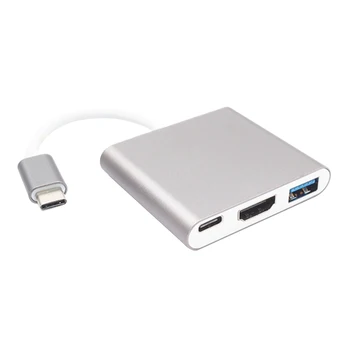 

Marsnaska USB 3.0 Type C Hub (USB-C & Thunderbolt 3 Ports Compatible) to USB 3.0/ HDMI/ Type C Female Charger Adapter Converter