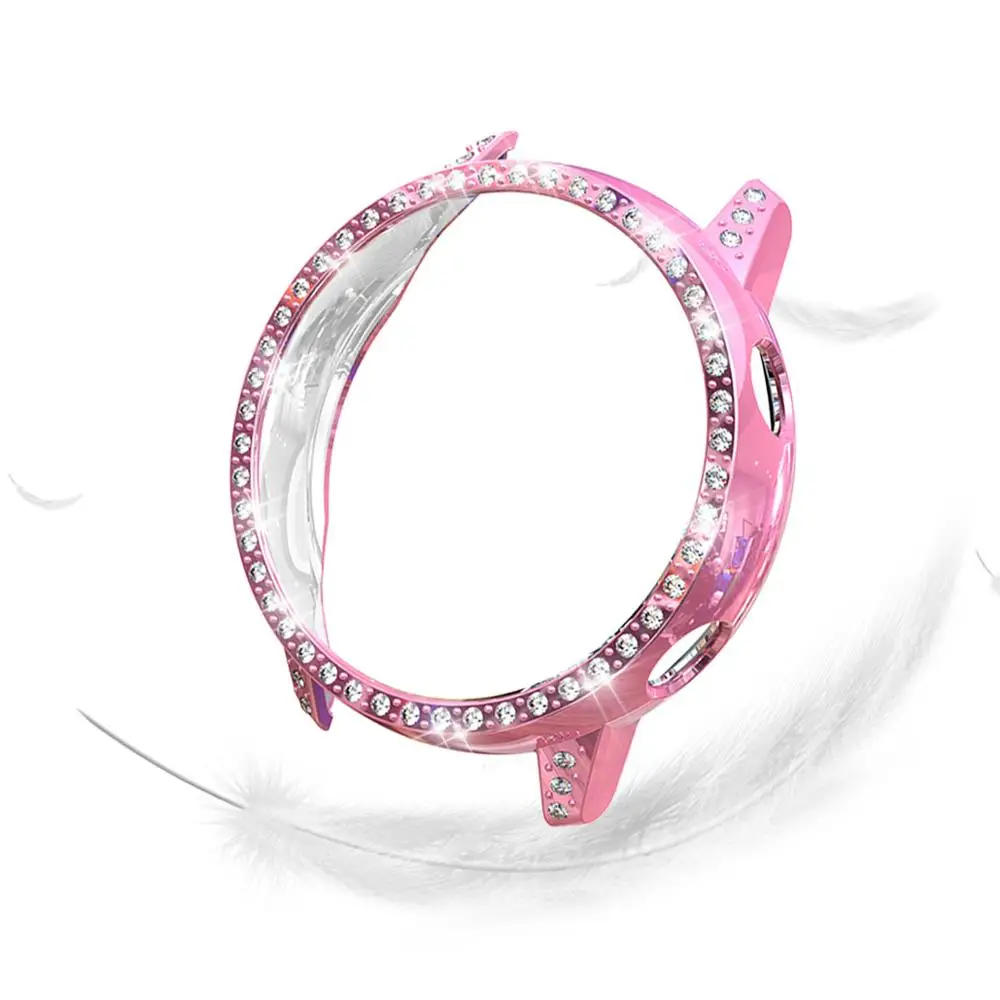 Для samsung Galaxy Watch Активный Чехол SM-R500 ПК умные часы Алмазный чехол светильник тонкий пластиковый бампер аксессуары - Цвет: Pink