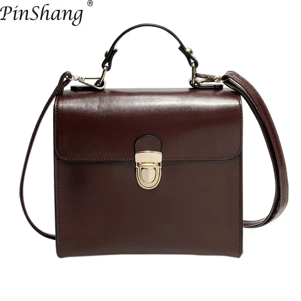 

PinShang Woman Handbag Girl Fashional Plugged Buckle Handbag Simple Leisure Single Shoulder Bags For Women 2018 bolsos mujer Z40