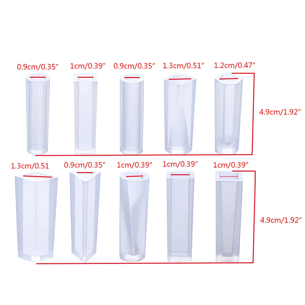 10pcs/Set Assorted Cylinder Cabochon Jewelry Silicone Mold Assorted Design Epoxy Resin Crafting Jewelry Tools For Resin Pendant 
