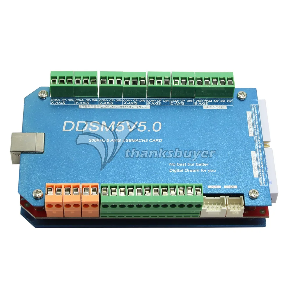 

DDSM5V5.0 200KHz USBMACH3 Interface Board 5 Axis Control Stepper Motor Driver Breakout Board