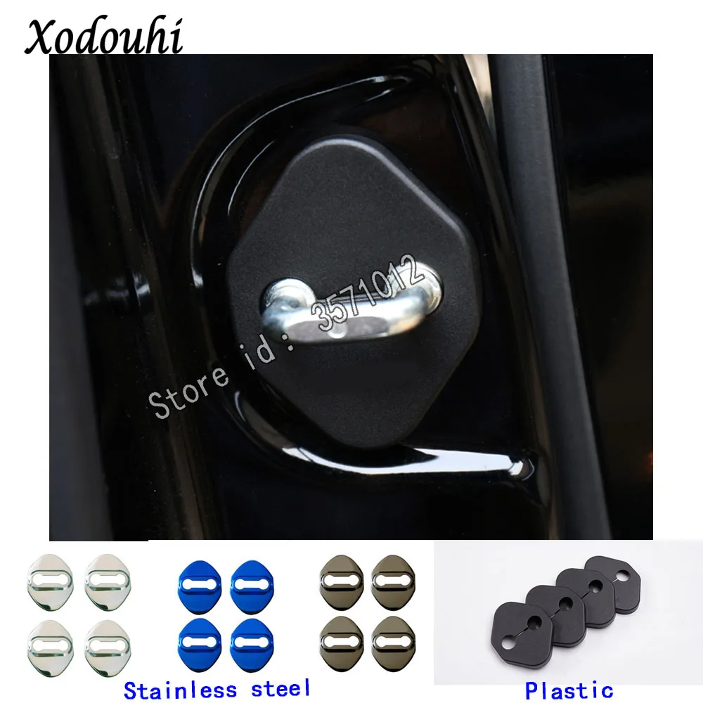 

For Toyota RAV4 2019 2020 car styling body latch stop anti rust water proof Door lock keys key protect buckle panel parts 4pcs
