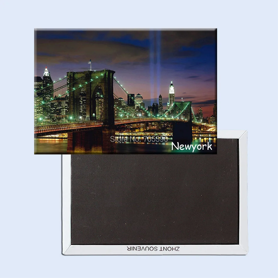Brooklyn Bridge of NY туристические магниты для холодильника 78*54 мм пейзаж жесткие 20870 | Дом