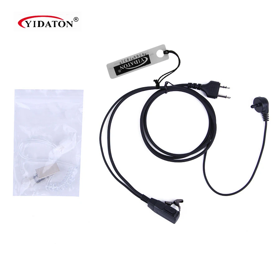 

Walkie Talkie 2Pin MIC Covert Acoustic Air Tube Earpiece PTT for Midland Radio G6/G7 GXT550 GXT650 LXT80, LXT112 Black Headset