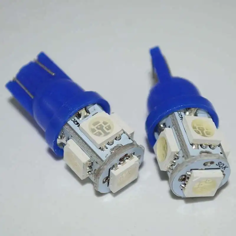 New 10pc T10 194 168 2825 5050 5SMD LED Super Bright Car Lights Lamp Bulb Blue источник света для авто eco fri led 10 t10 5050 smd 5 canbus w5w 194 168 2825