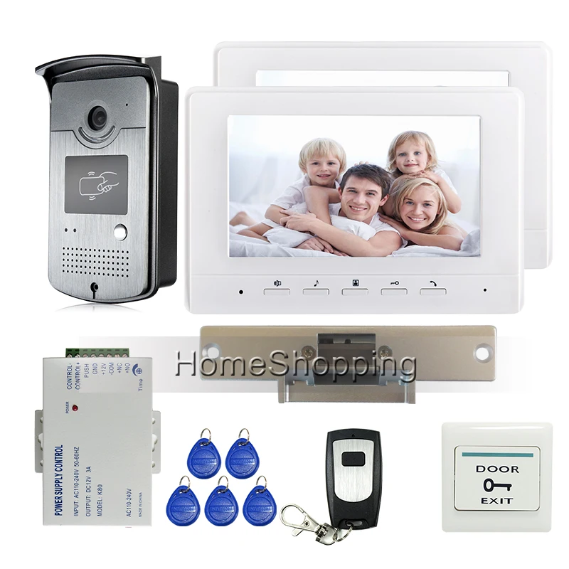 Free Shipping Brand New 7 Color Video Intercom font b Door b font Phone 2 Screens
