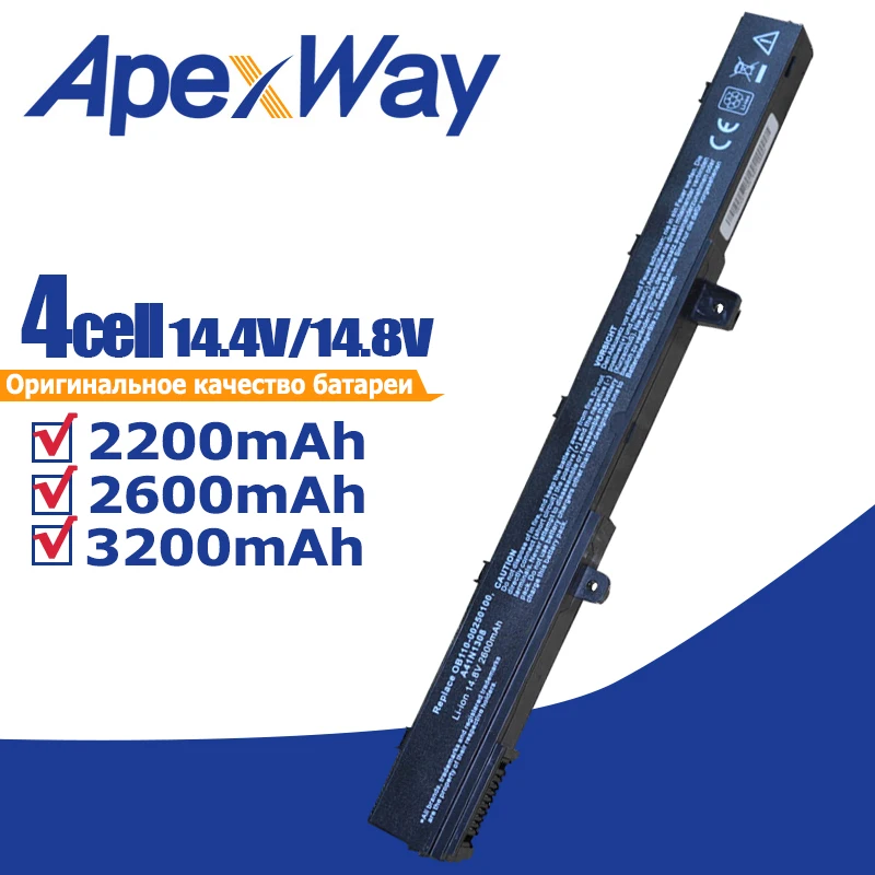 ApexWay 14 8 V 4 Сотовый Аккумулятор для ноутбука Asus a31n1319 A41N1308 X451 X551 X451C 0B110-00250100 X451CA X551C