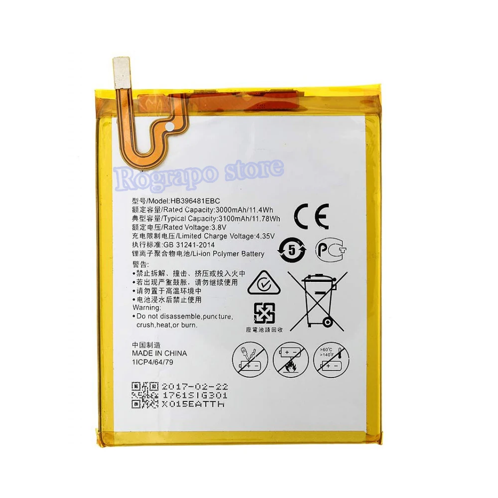 3100mAh HB396481EBC Mobile Phone Replacement Battery For Huawei Honor ...