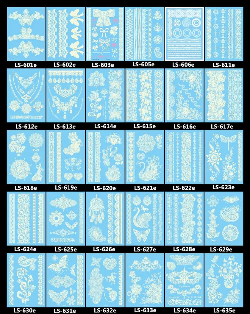 LS-series белая Татуировка кружева цветок водонепроницаемый временные искусственные татуировки флэш-татуировки сделанные хной пасты татуаж временная татуировка