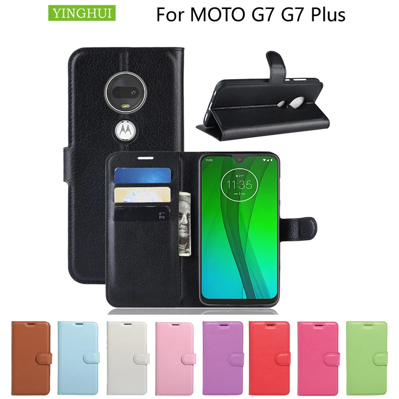 Case For Motorola Moto G7 Flip Leather Phone Case Wallet Leather Stand