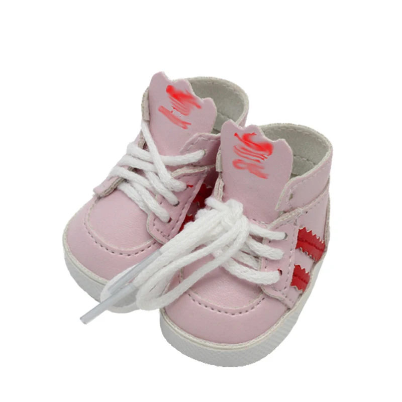 cute little shoes for 14.5inch American doll 20cm EXO BJD doll Children the best Christmas gift - Цвет: Розовый