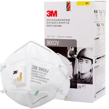 25pcs/lot 3M 9001V 9002V Dust Mask PM 2.5 Anti-fog Masks Anti influenza Breathing valve Adult KN90 Safety Particulate Respirator