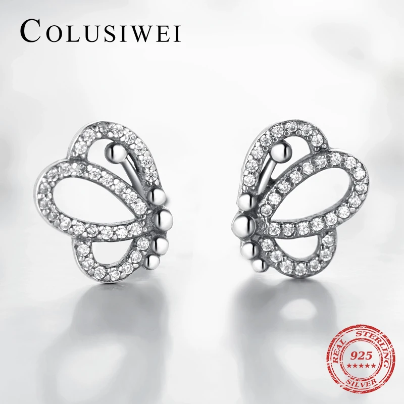 Colusiwei роскошные изысканные CZ ювелирные изделия из натурального серебра 925 пробы четырехлистный амулет клевер цветок серьги гвоздики для