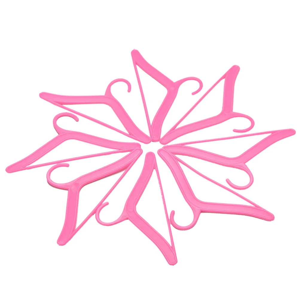 

20 Pcs Pink Hangers For Dress Clothes Accessories For Doll Pretend Play Girls' Gift Dolls Accessories