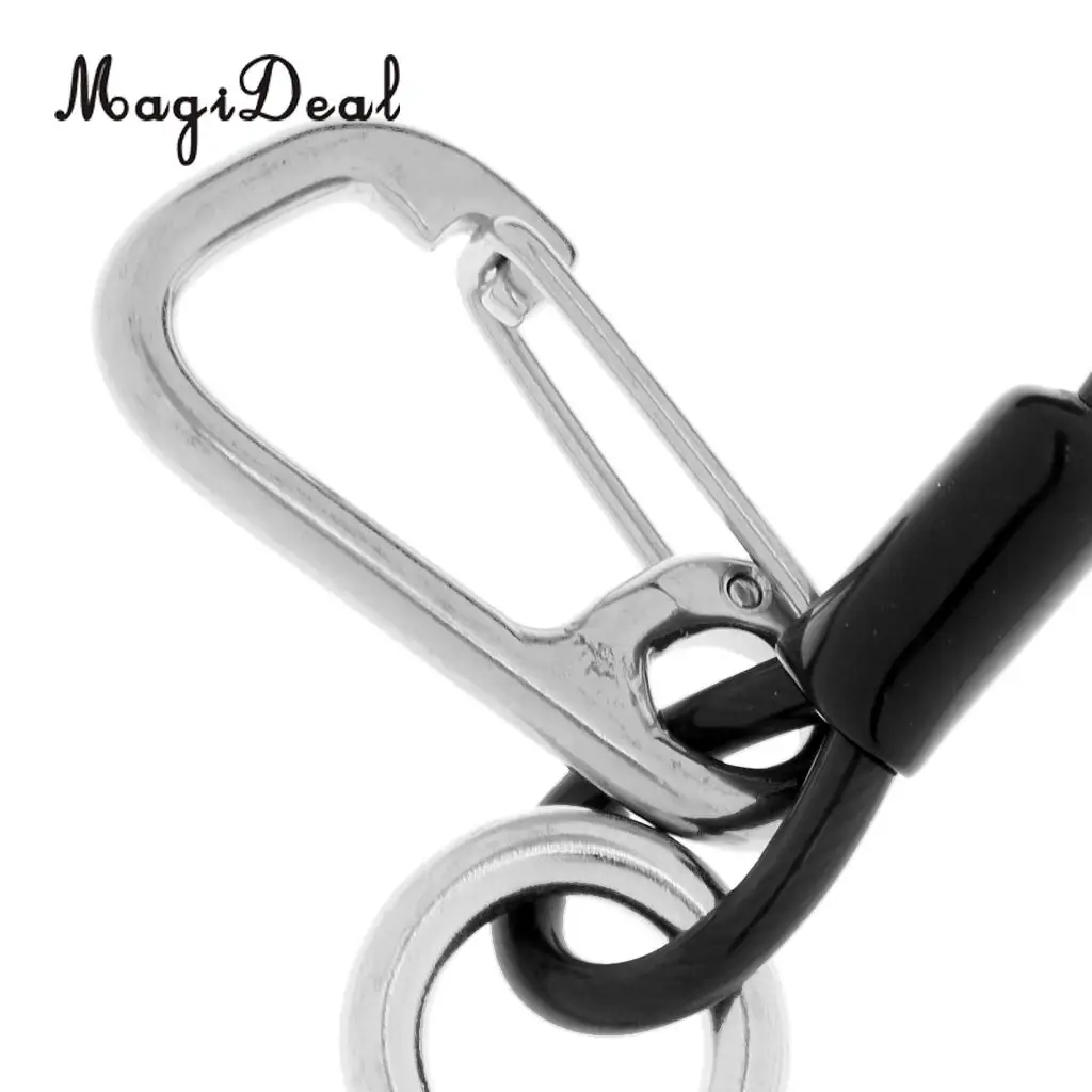 MagiDeal High Strength Scuba Diving Reef Double Hooks&Spiral Coil Lanyard+Carabiner Kit for Drift Dive Swiming Underwater Sport