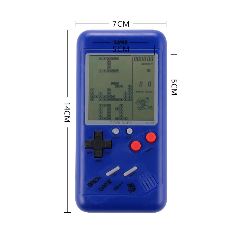 Лучший подарок ретро классический детство тетрис портативные игровые плееры ЖК электронные игры игрушки игровая консоль загадка развивающие игрушки - Цвет: bule