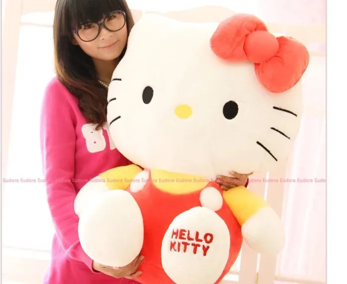 

stuffed animal lovely cat plush toy about 58cm red hello kitty doll 23 inch toy k8544