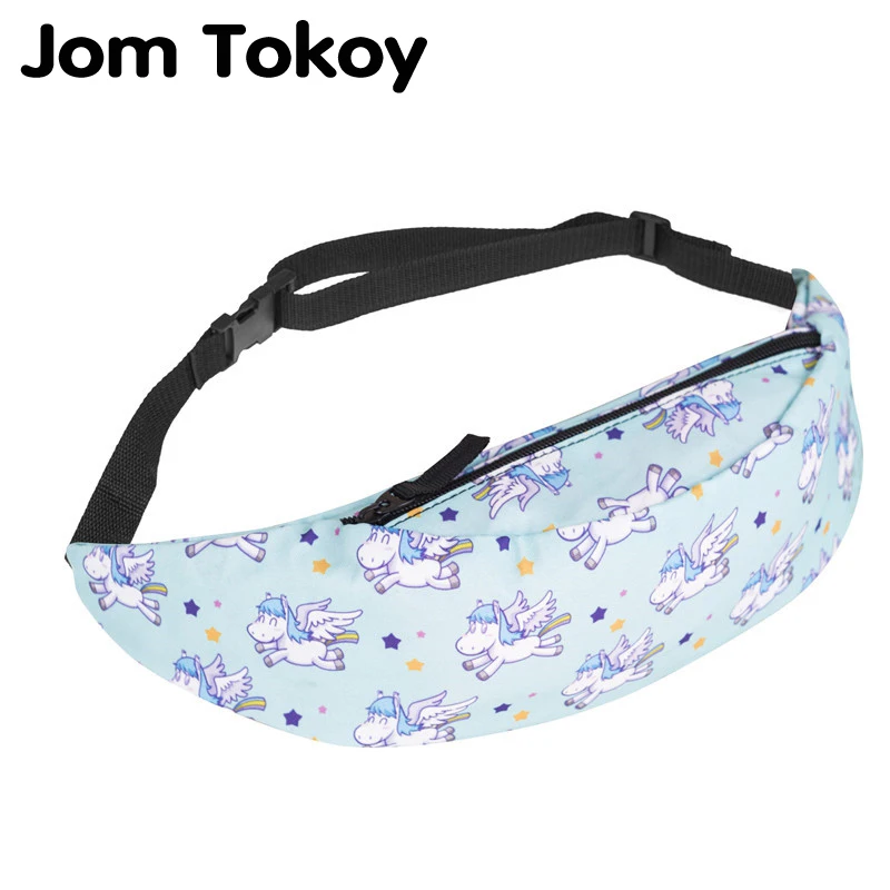 

Jom Tokoy New Colorful Waist Pack For Men Fanny Pack Style Bum Bag Flying Unicorn Women Money Belt Travelling Waist Bag