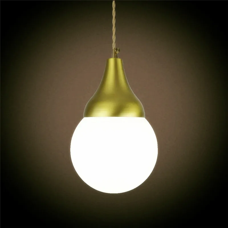 E27 LED brass pendant light copper Edison G125 fabric wire home