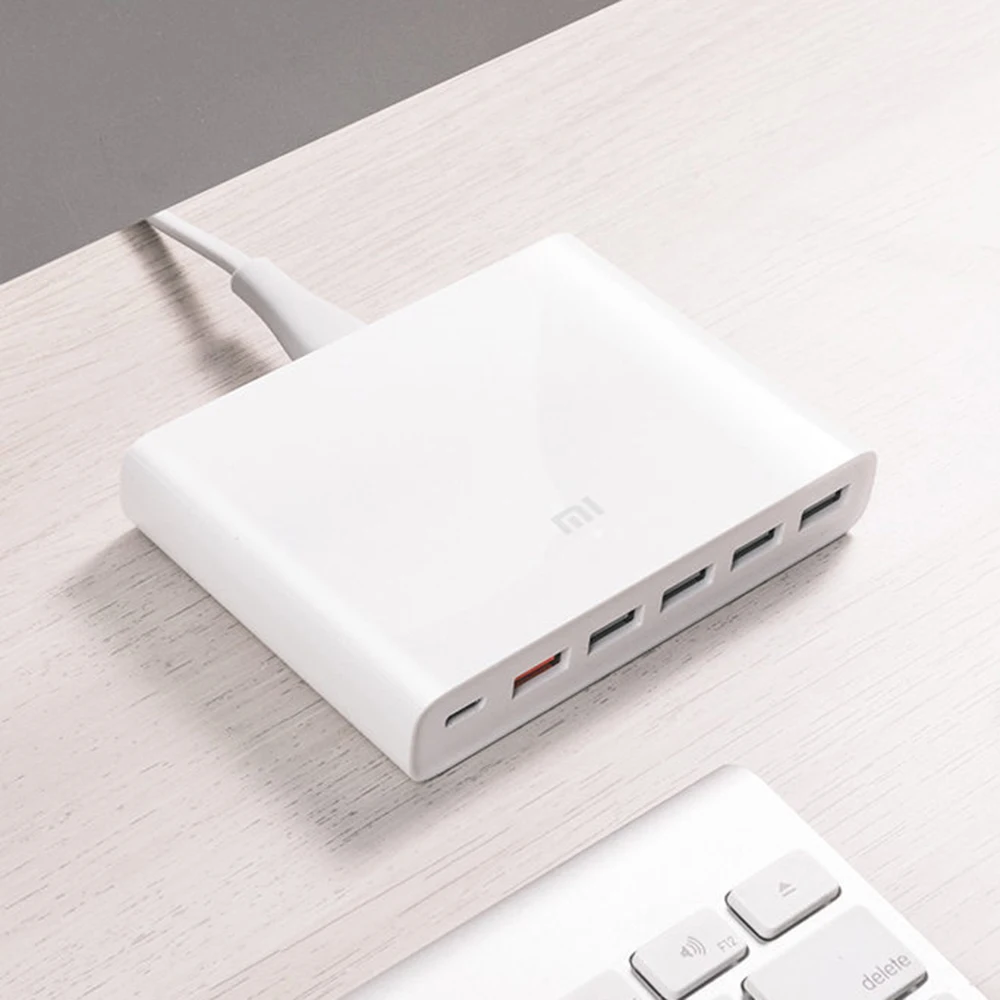Оригинальное зарядное устройство Xiaomi Mijia USB C 60 Вт Type и A 6 портов выход двойной QC 3 0