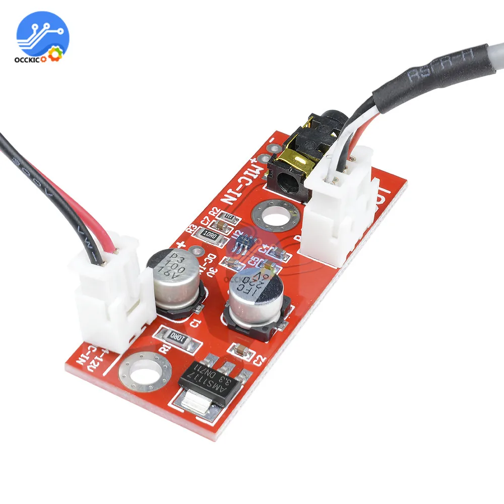 MAX9812 микрофонная Плата усилителя микрофона 3 В/5 В/12 в аудио Голосовая звуковая