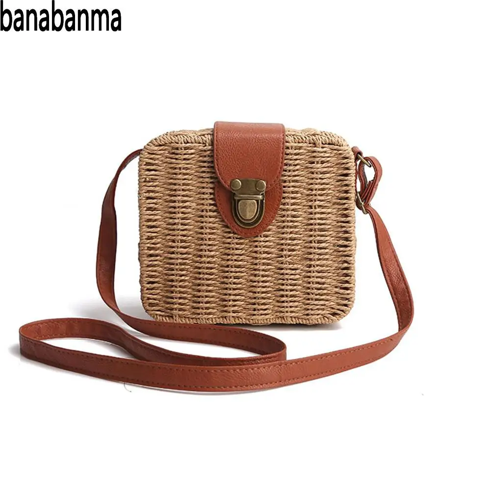 

PinShang Handbag Women Bags Girl Grass Hand Woven Single-shoulder Bag Fashion Boxes Women Bags Designer Bags for Women 2018 Z30