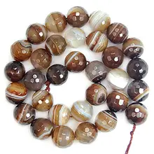 Граненые кофейные полосатые Агаты круглые бусины из оникса для изготовления ювелирных изделий 1" выберите размер 4,6, 8,10, 12 мм изготовление браслета-F00045