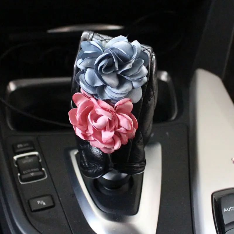 Цветок розы со стразами, крышка ручного тормоза, переключения передач, чехлы для автомобильных ремней безопасности, аксессуары для салона автомобиля для женщин