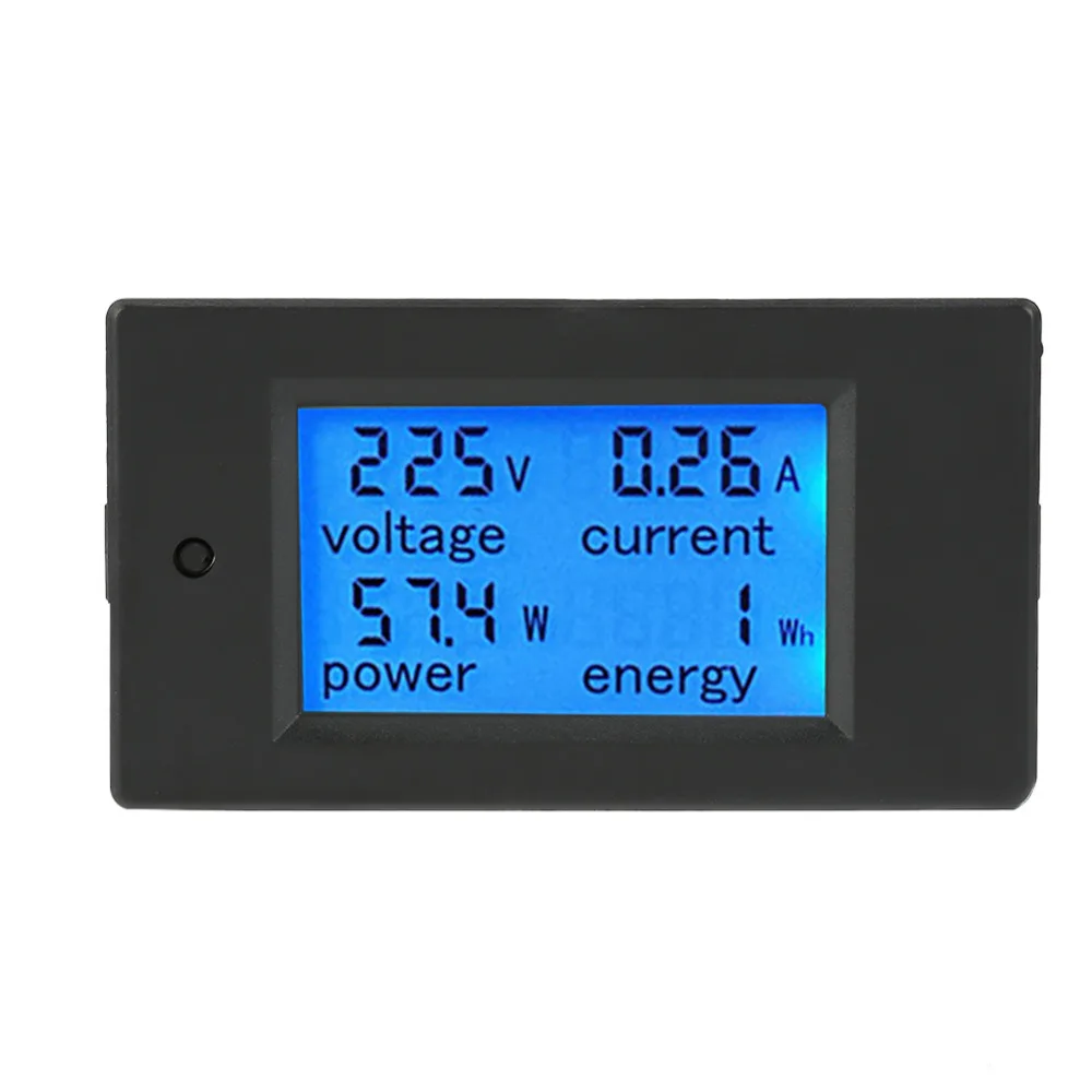 

20A AC 80~260V DC Ammeter Voltmeter Digital Volt Ampere Power Energy Meter Amperimetro LCD Blue Backlight
