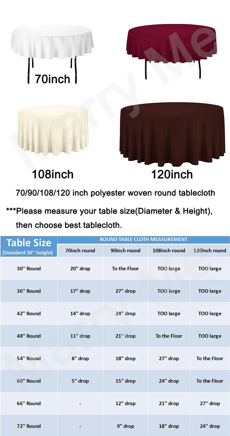 tablecloth different size