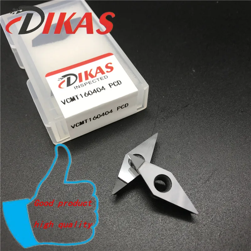 

2PCS Diamond Inserts VCMT160404 PCD Diamond Blade cnc tools Processing of non-ferrous metals Aluminum and Copper processing