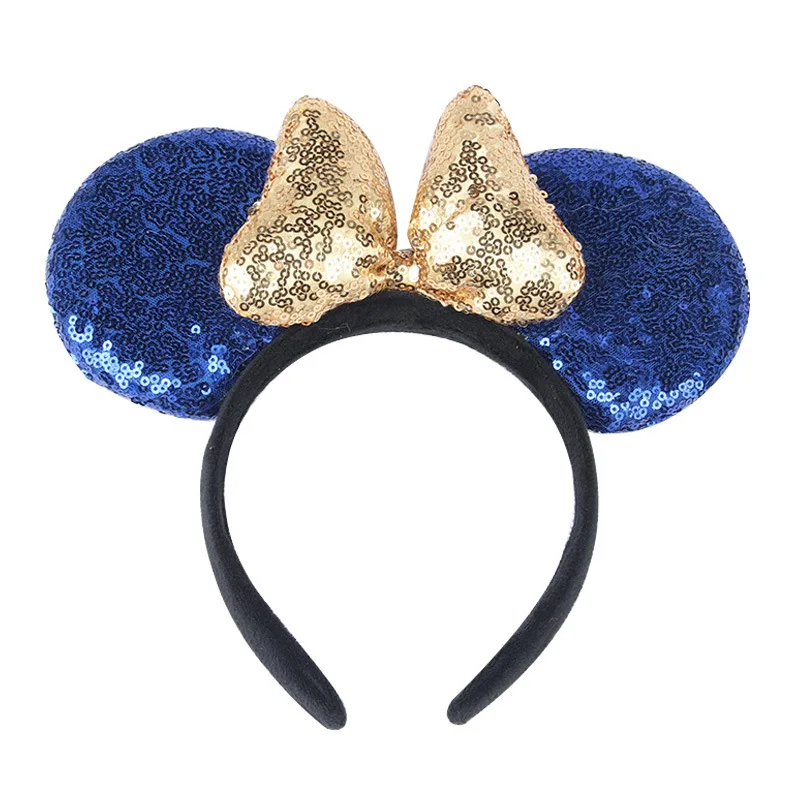 1pcs Headwear Minnie Ear Headband Hair Band For Women thicken Sequin 3D Bow Girls Hair Accessories Birthday Party Hairband