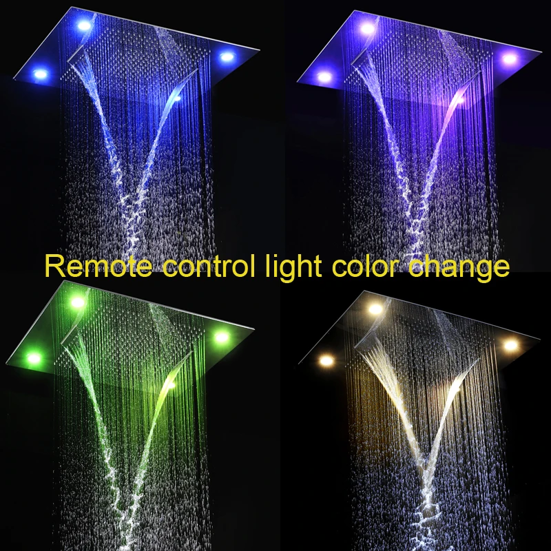 Luxurious LED Shower System Ceiling Mount Rain Head set big rain shower head,dual rain and waterfall shower sets