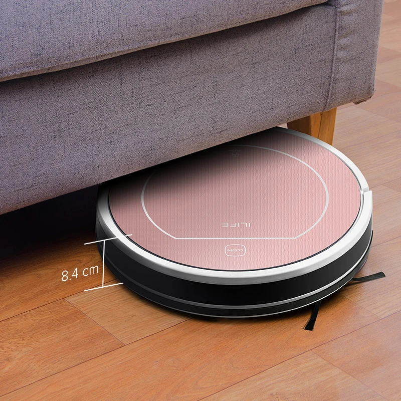 ILIFE V7s Plus Robot Vacuum Cleaner Sweep&Wet Mop Simultaneously with Roller Brush for Hard Floor 120min Run Time Reservation