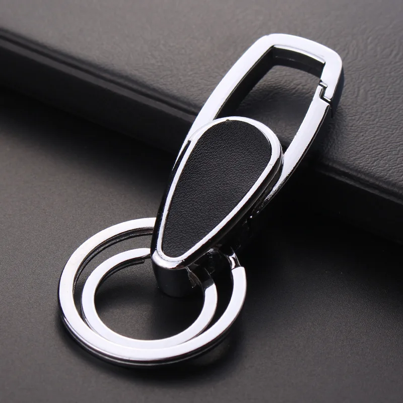 2016 New Arrival Fashion Silver Leather Keychain Men custom