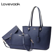 LOVEVOOK 3 комплекта сумки женские сумки через плечо дизайнерская сумка через плечо женская сумка-тоут набор большой роскошный маленький кошелек и сумочка