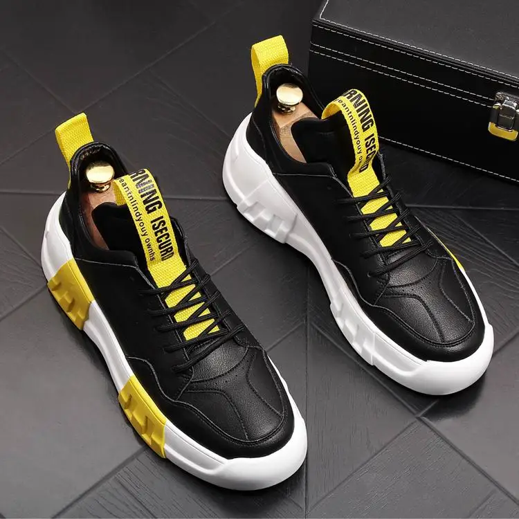 

ERRFC New Arrival Spring Fall Trending Men Casual Shoes Lace Up Round Toe Comfort Leisure Shoes Man Height Increasing Platform